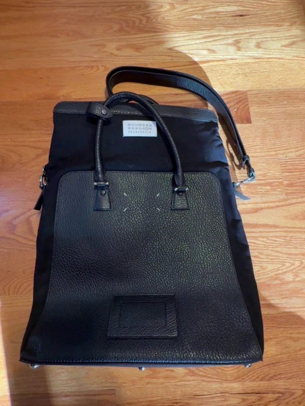 Maison Martin Margiela Black Leather vertical backpack
